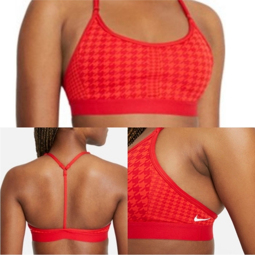Nike Women's Houndstooth Red Sports Bra and matching leggings